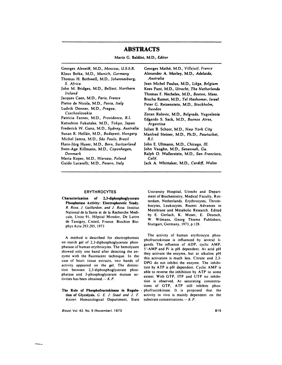 First page of ABSTRACTS