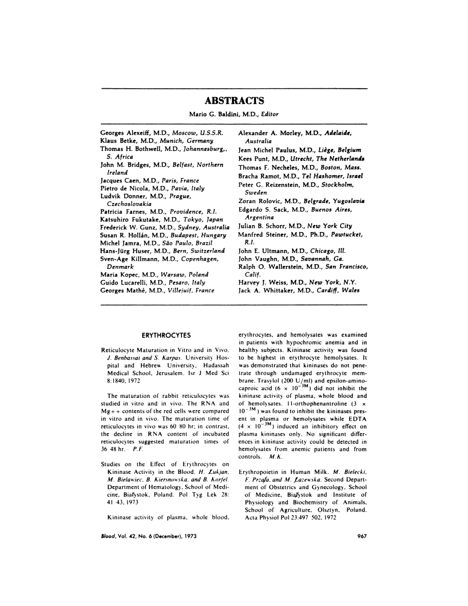 First page of ABSTRACTS
