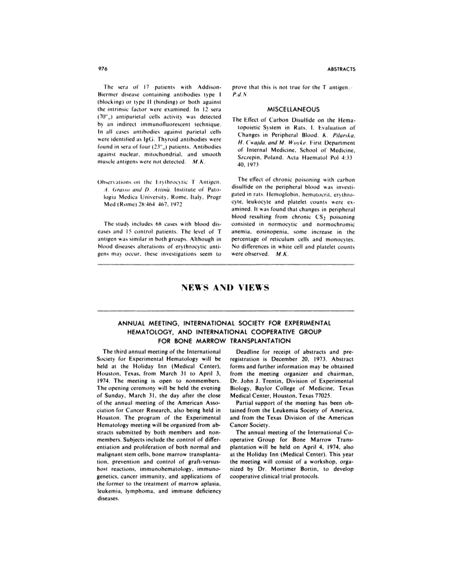 First page of NEWS AND VIEWS