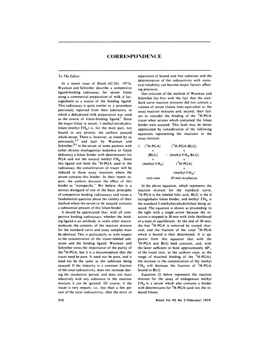 First page of CORRESPONDENCE