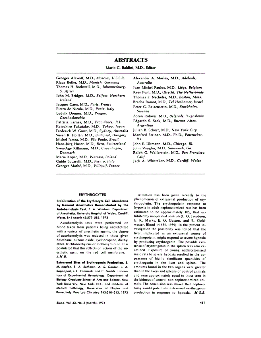 First page of ABSTRACTS