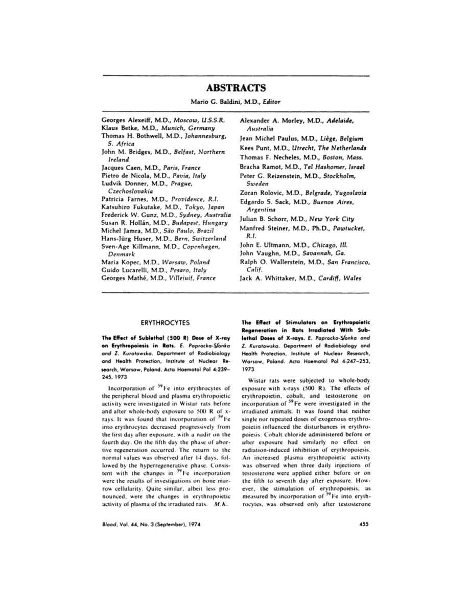 First page of ABSTRACTS