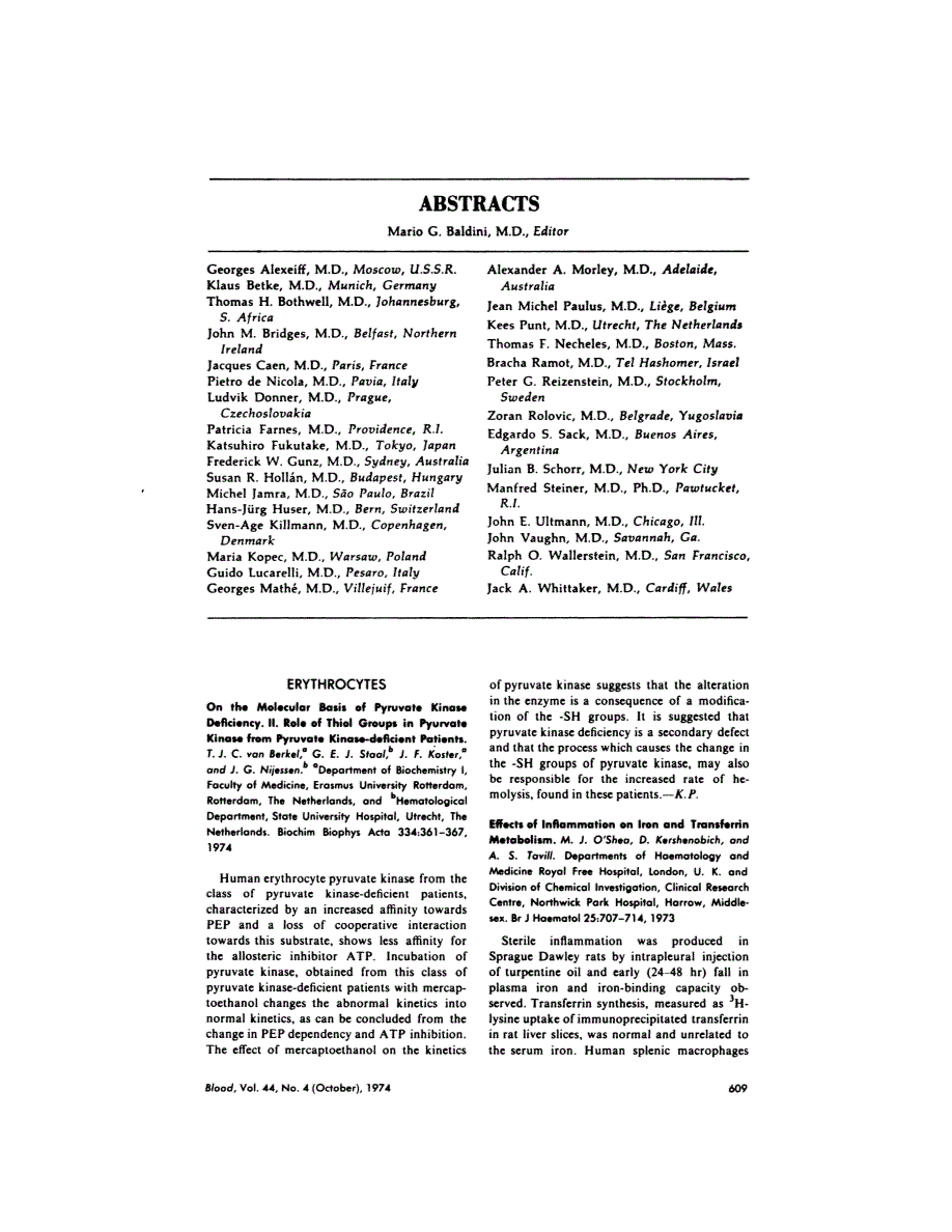 First page of ABSTRACTS