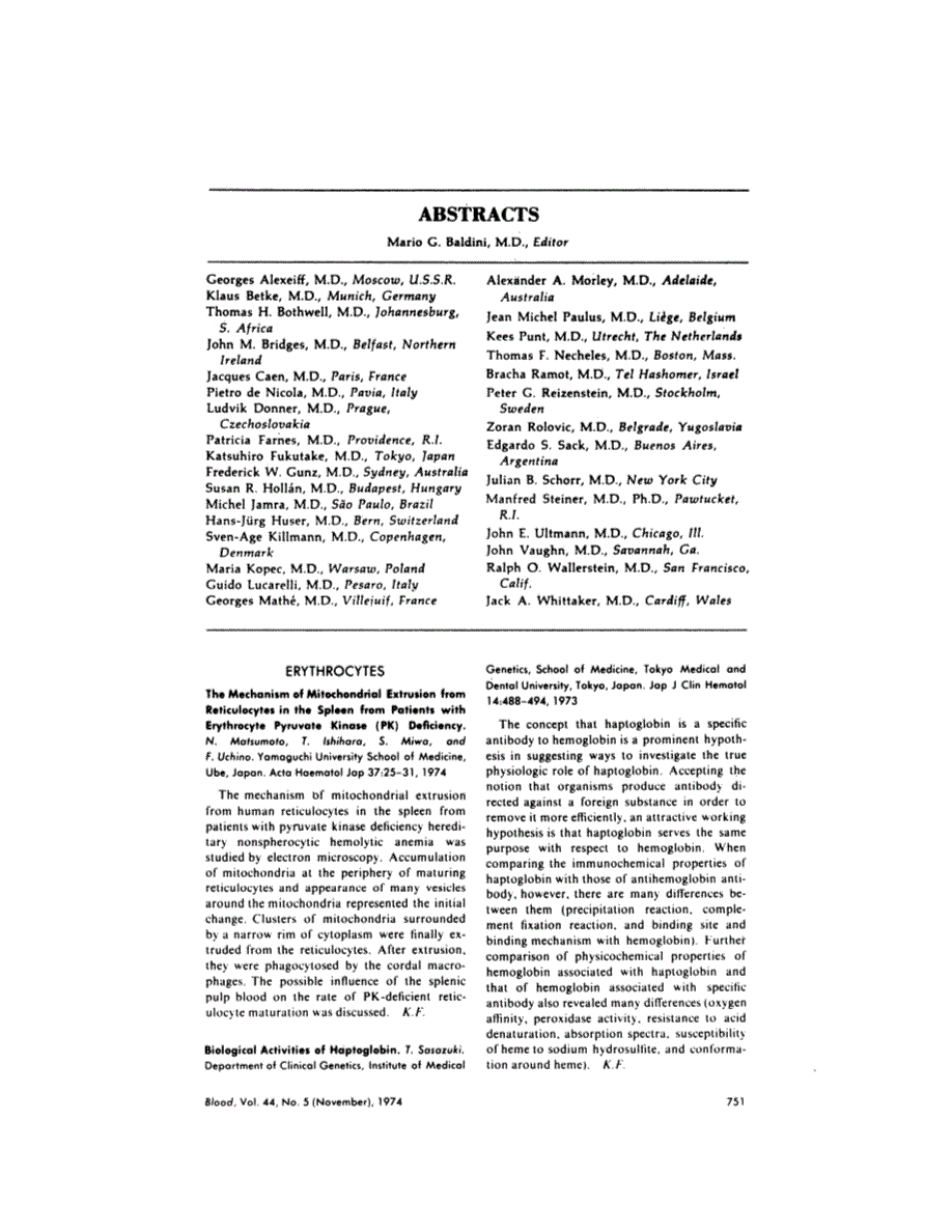 First page of ABSTRACTS