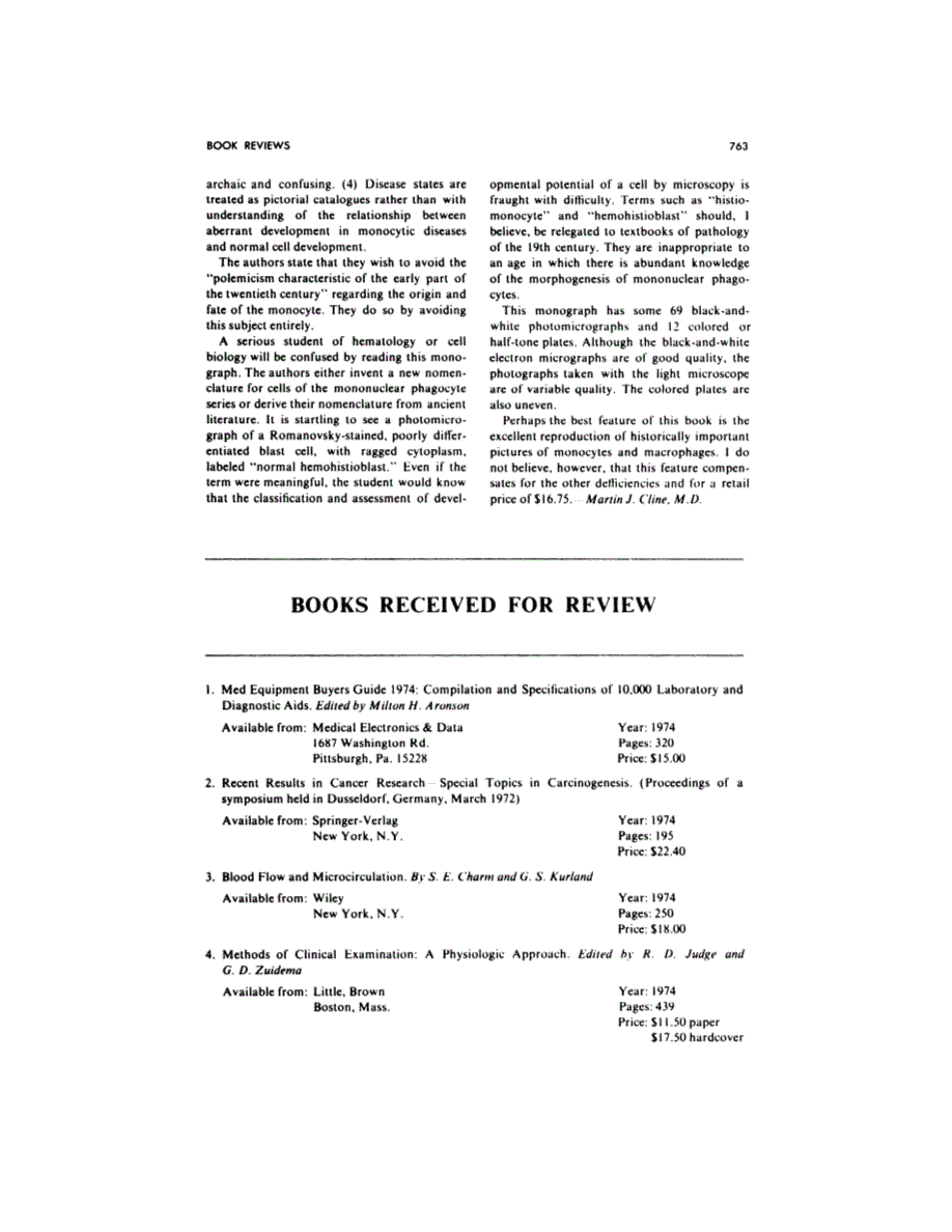 First page of BOOKS RECEIVED FOR REVIEW