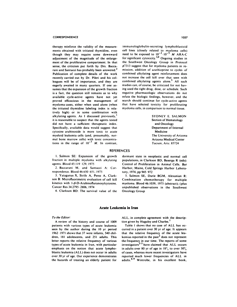 First page of Letter: Acute leukemia in Iran
