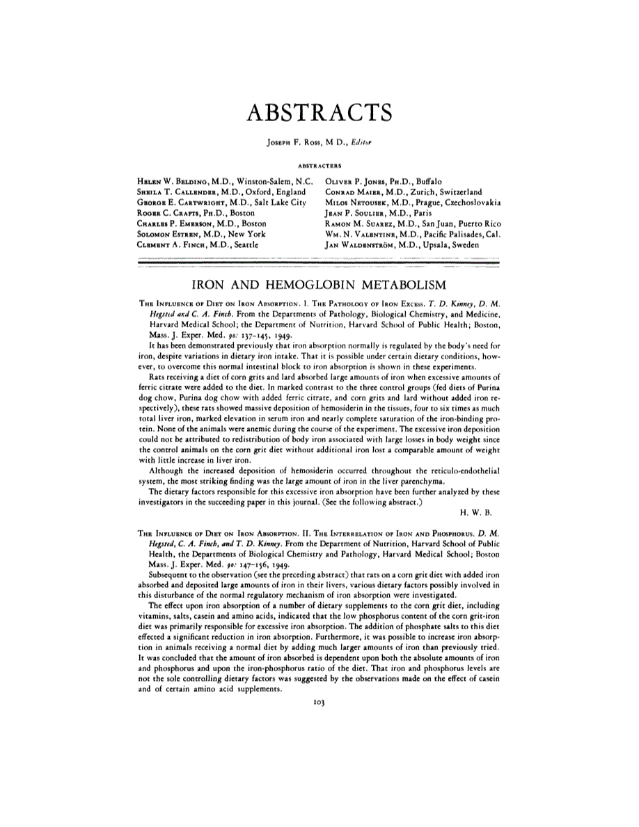 First page of ABSTRACTS