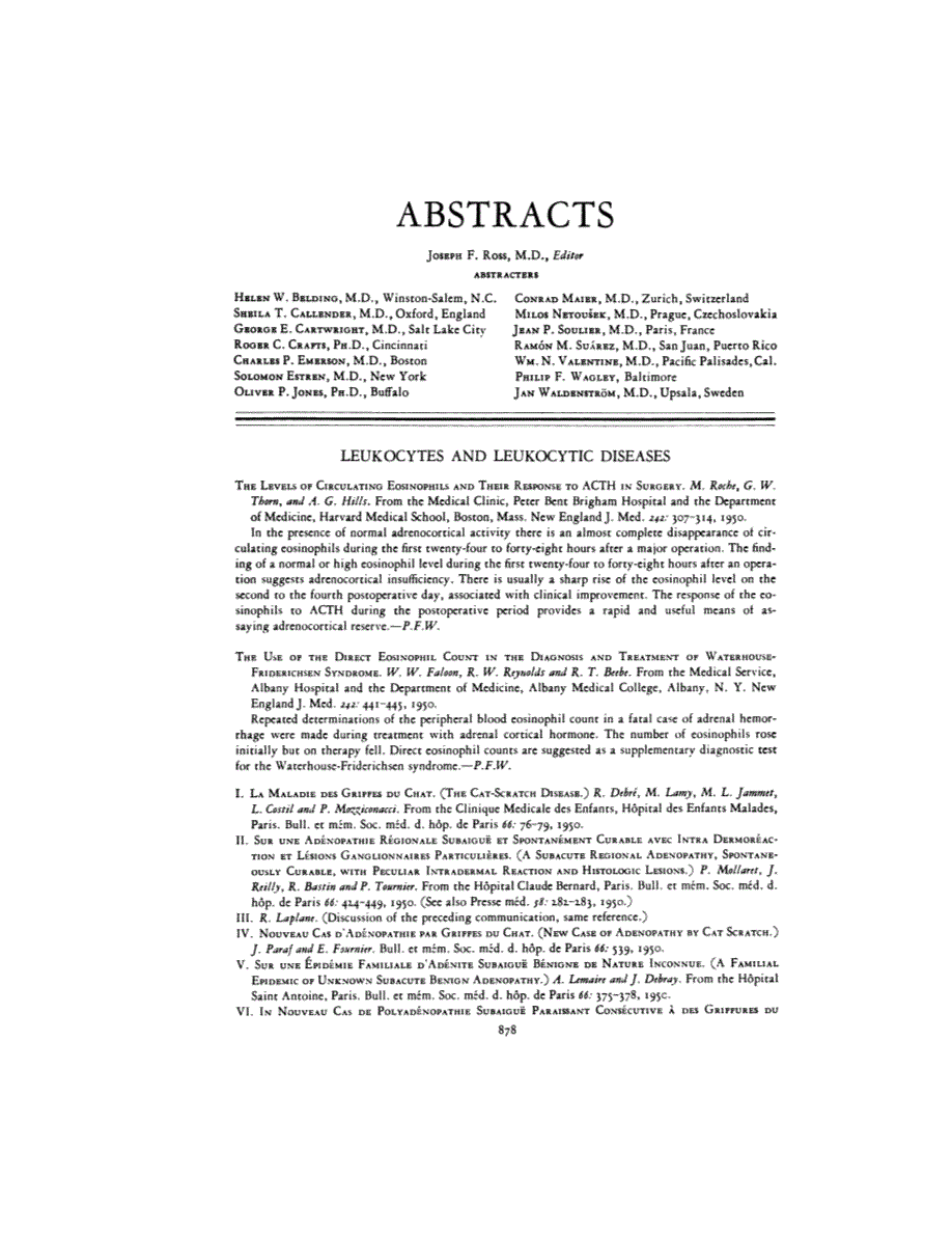 First page of ABSTRACTS