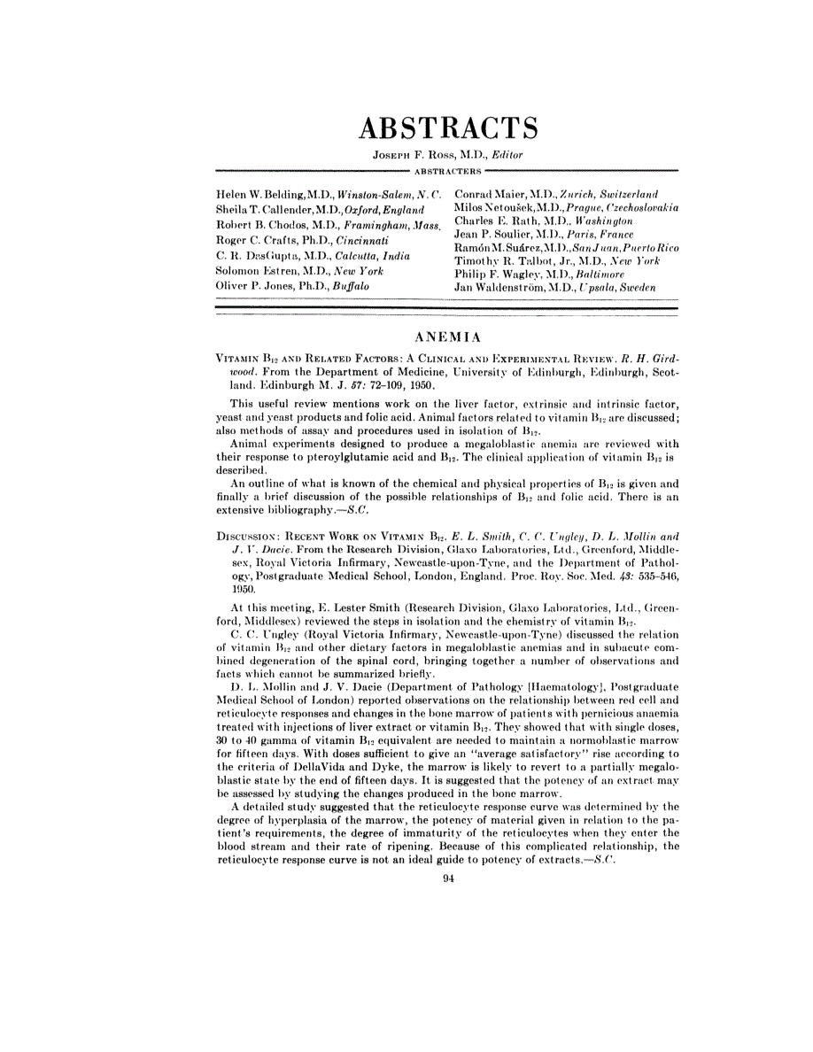 First page of ABSTRACTS