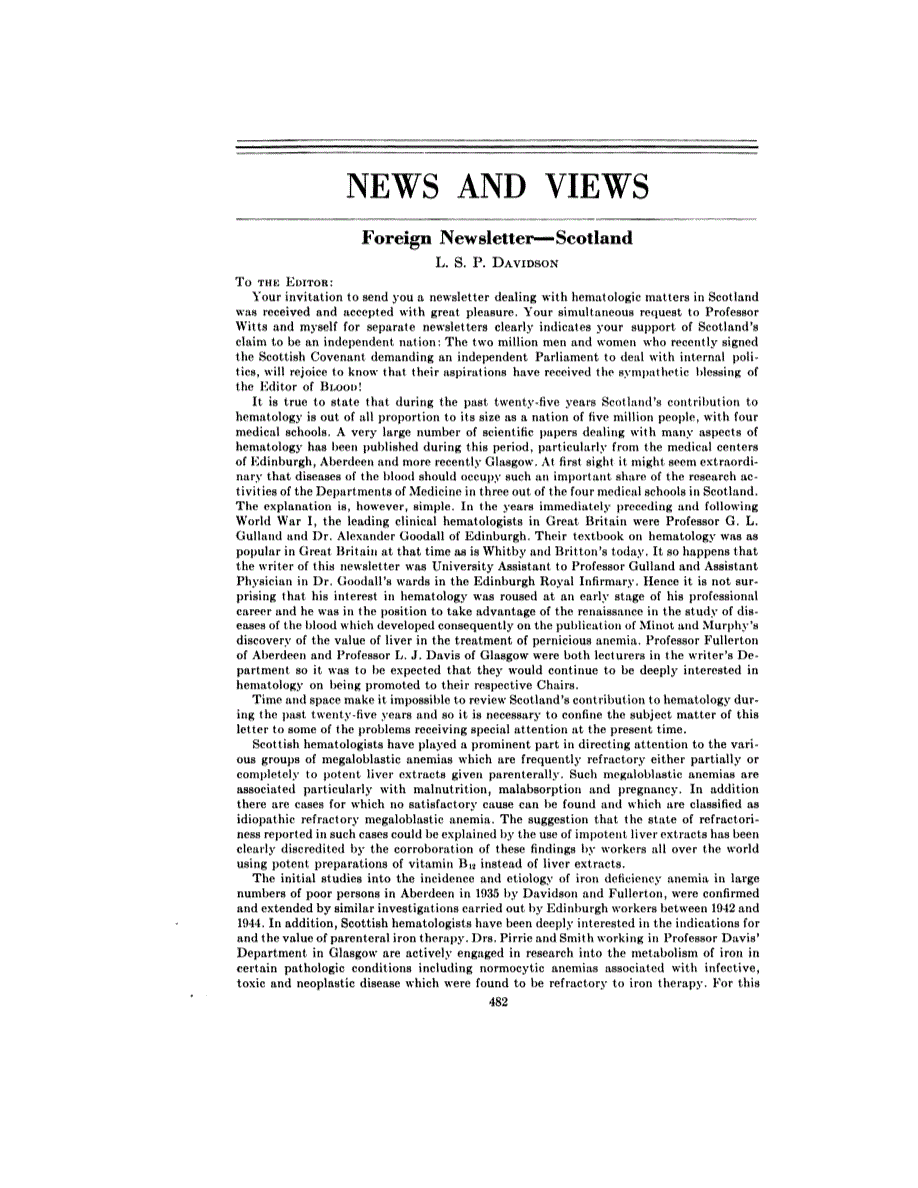 First page of NEWS AND VIEWS
