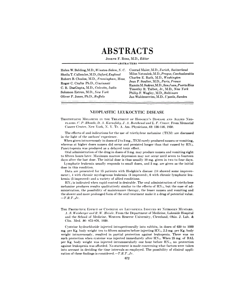 First page of ABSTRACTS