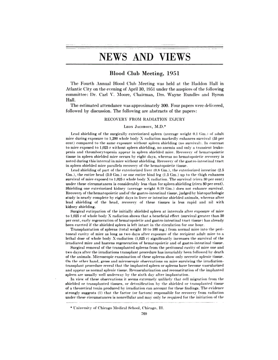 First page of NEWS AND VIEWS