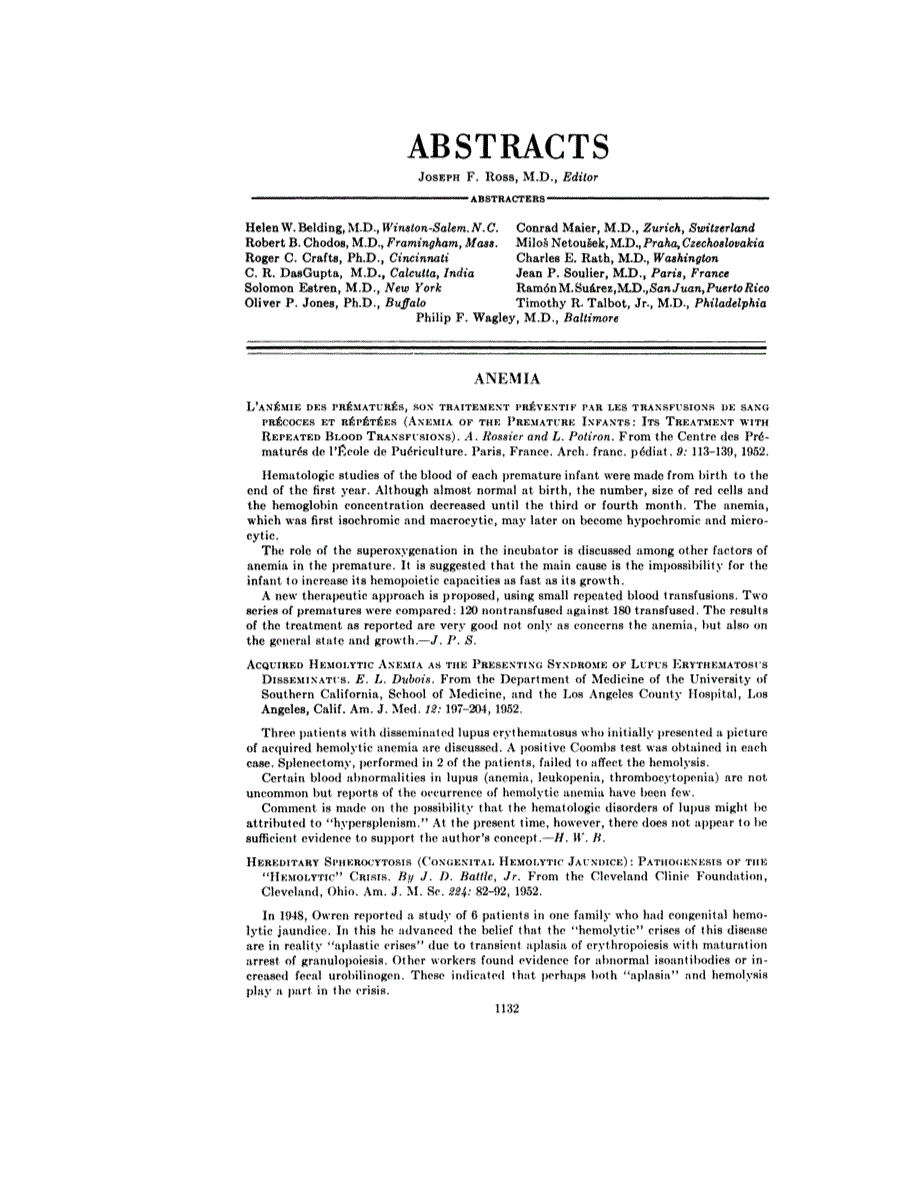 First page of ABSTRACTS