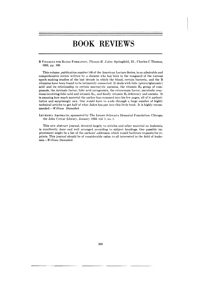 First page of BOOK REVIEWS