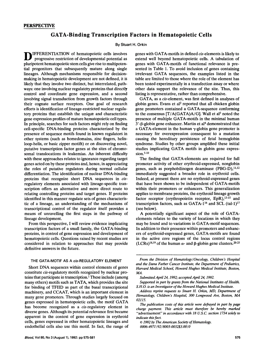 First page of GATA-binding transcription factors in hematopoietic cells