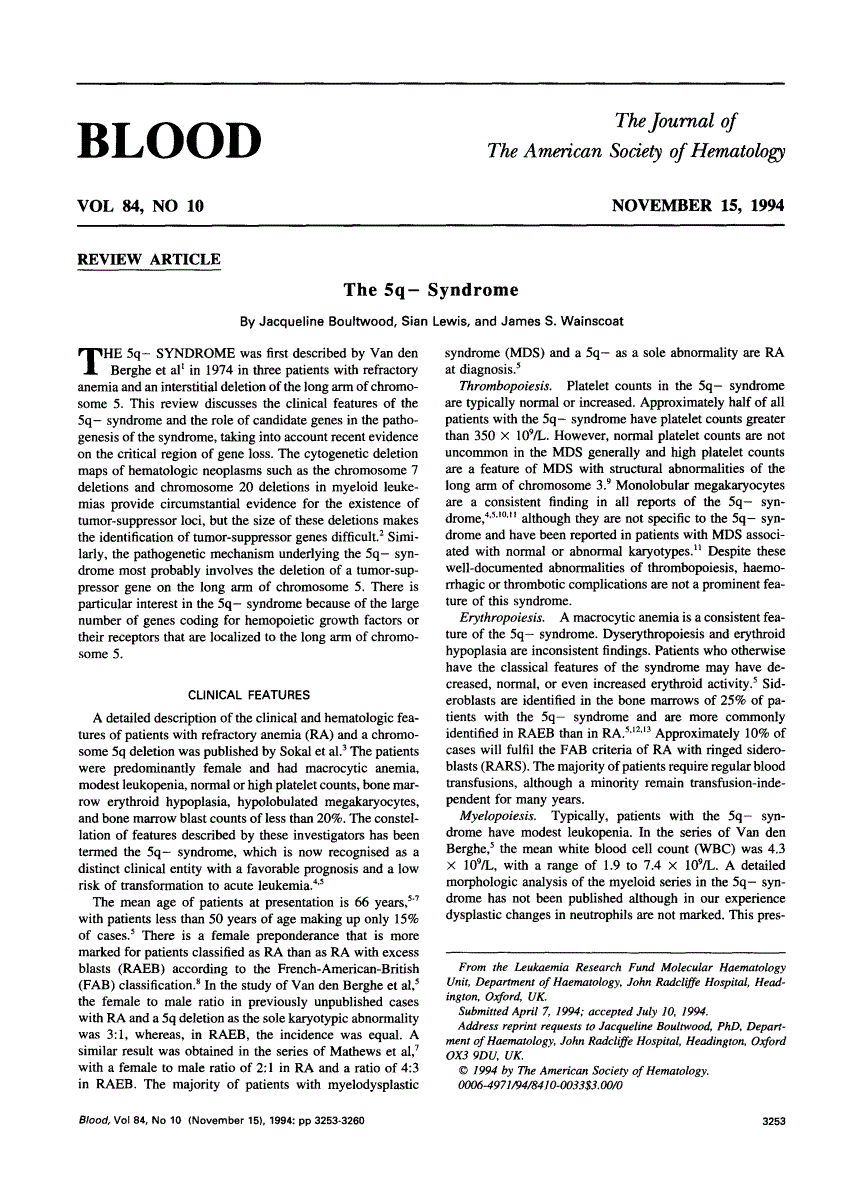 First page of The 5q-syndrome