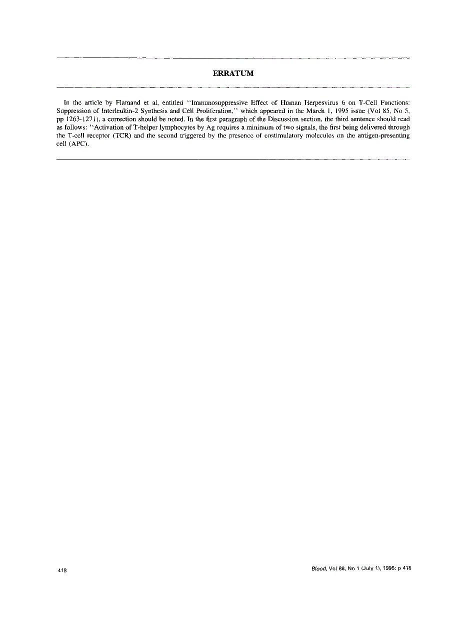First page of Erratum for vol. 85, p. 1263
