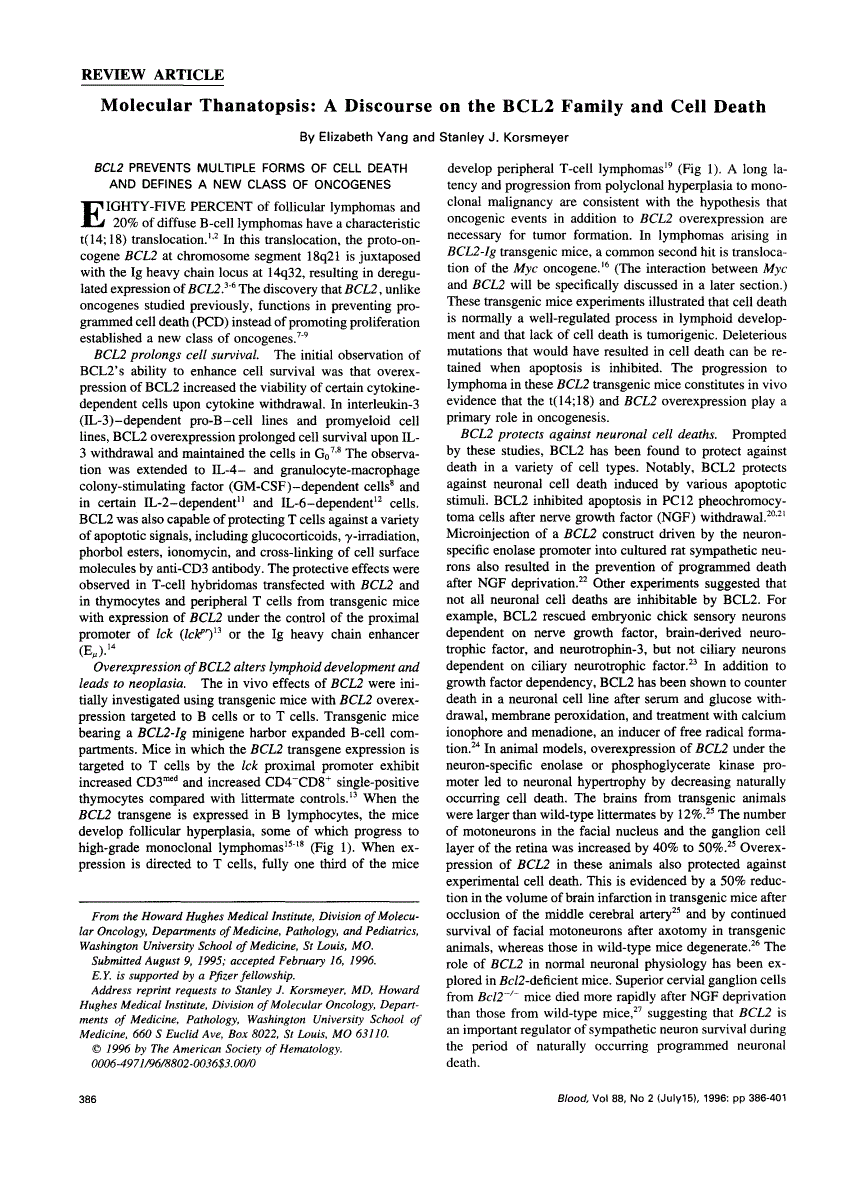 First page of Molecular thanatopsis: a discourse on the BCL2 family and cell death