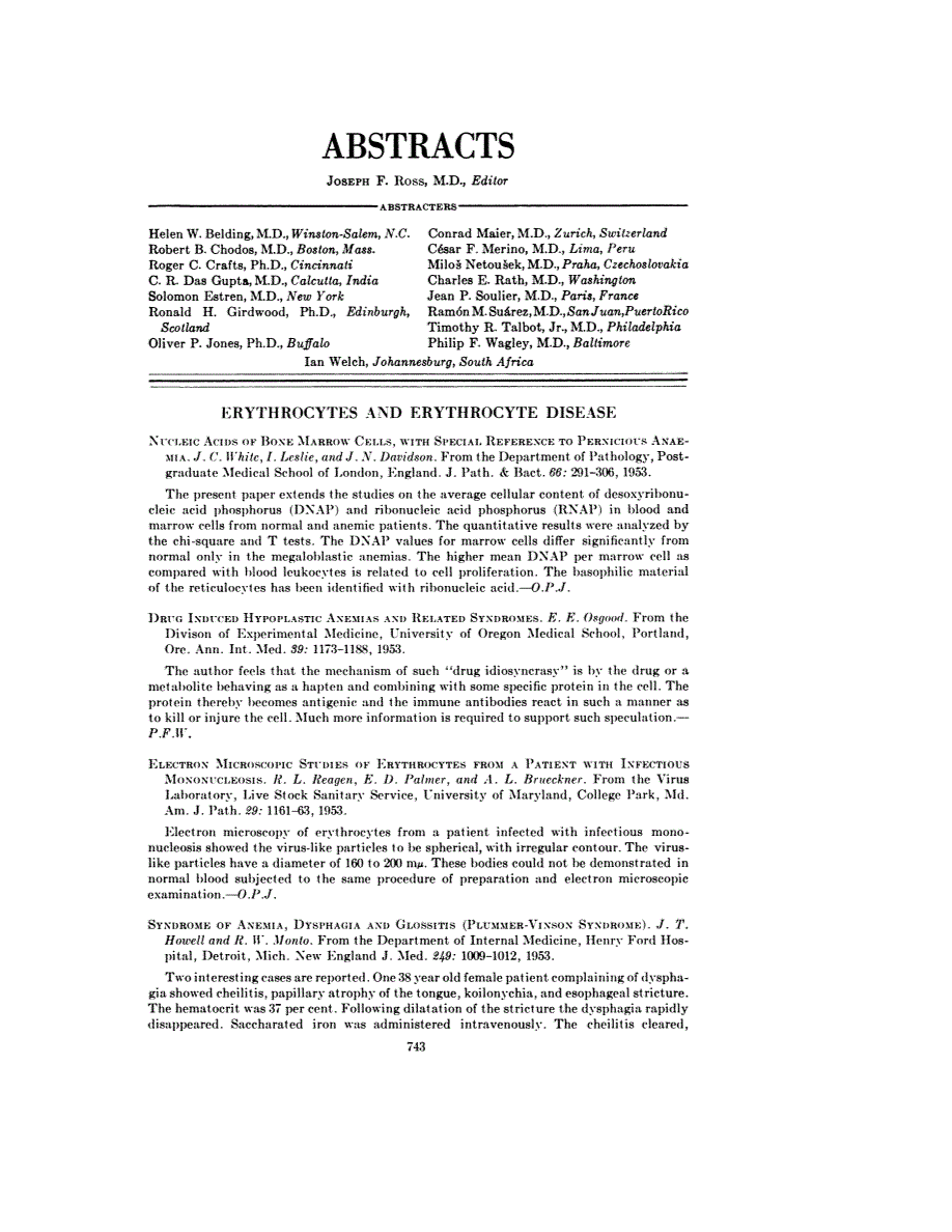First page of ABSTRACTS