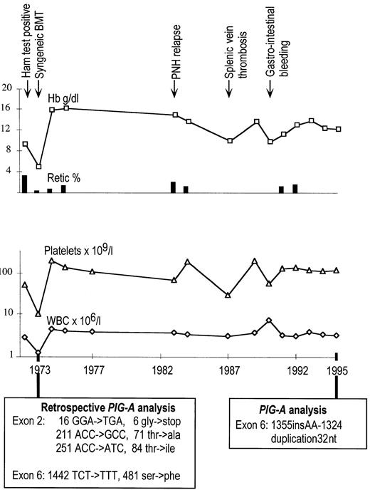 Fig. 1. Long history of PNH in patient MSK13.