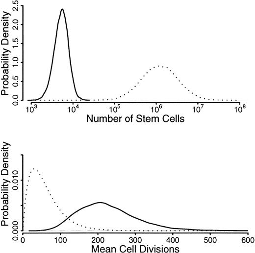 Fig. 6. Before and after probabilities from modeling asymmetric stochastic stem cell division. / Presented in order to attempt to explain the phenomenon of acquired skewed X inactivation.
