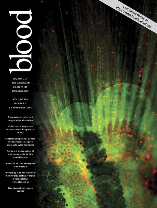 Blood Cover Image for Volume 104, Issue 5