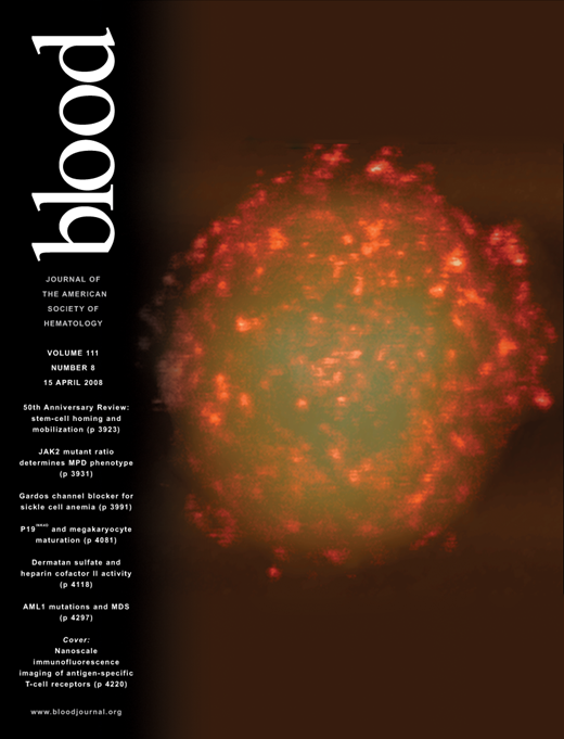 Blood Cover Image for Volume 111, Issue 8