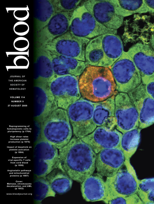 Blood Cover Image for Volume 114, Issue 9