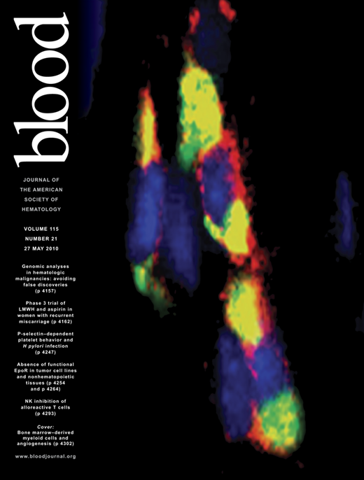Blood Cover Image for Volume 115, Issue 21