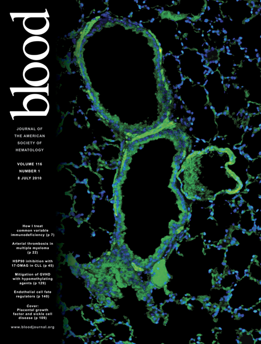 Blood Cover Image for Volume 116, Issue 1