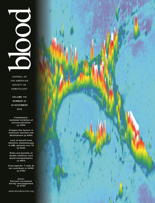 Blood Cover Image for Volume 116, Issue 22