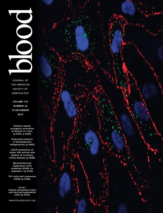 Blood Cover Image for Volume 116, Issue 25