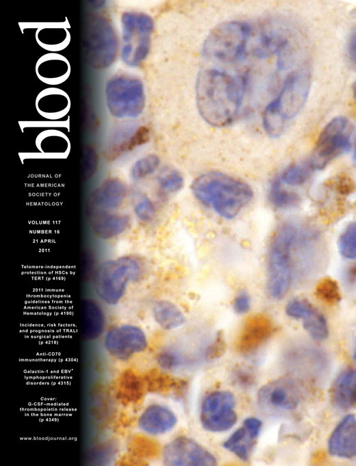 Blood Cover Image for Volume 117, Issue 16