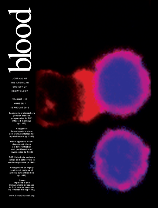 Blood Cover Image for Volume 120, Issue 7