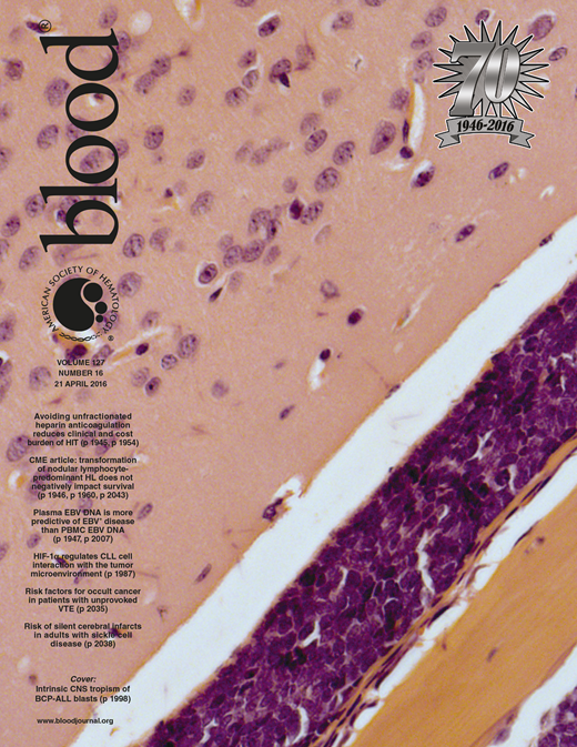 Blood Cover Image for Volume 127, Issue 16