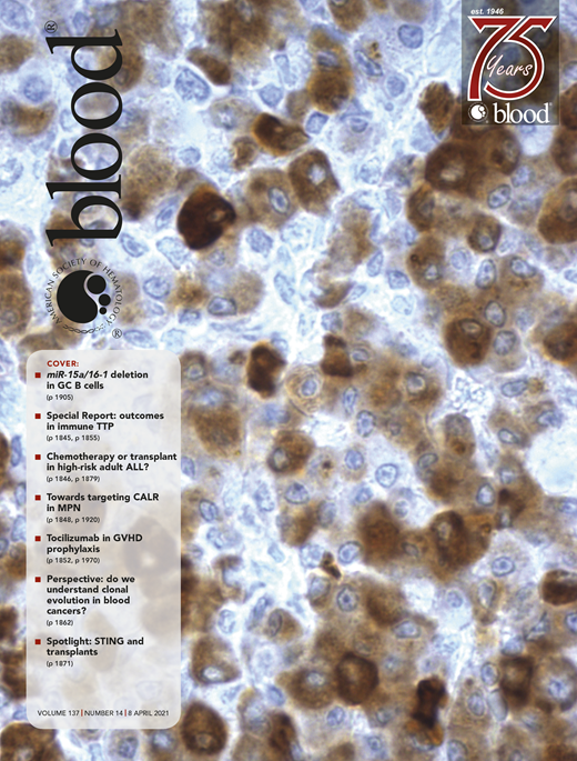 Blood Cover Image for Volume 137, Issue 14