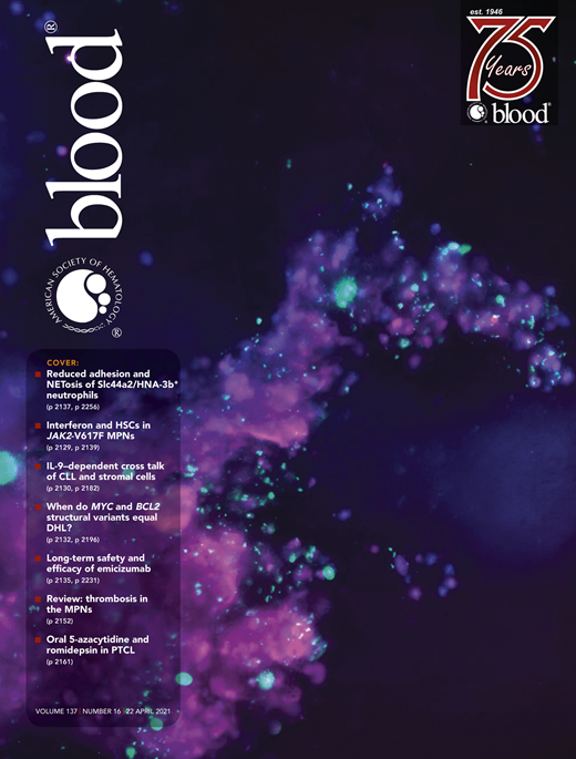 Blood Cover Image for Volume 137, Issue 16