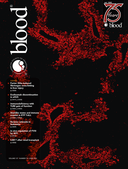 Blood Cover Image for Volume 137, Issue 18