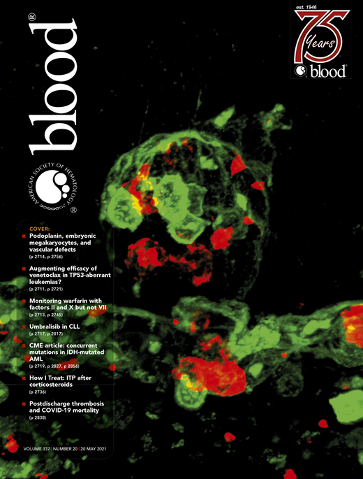 Blood Cover Image for Volume 137, Issue 20