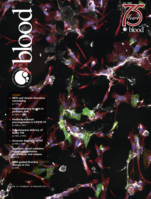 Blood Cover Image for Volume 137, Issue 8