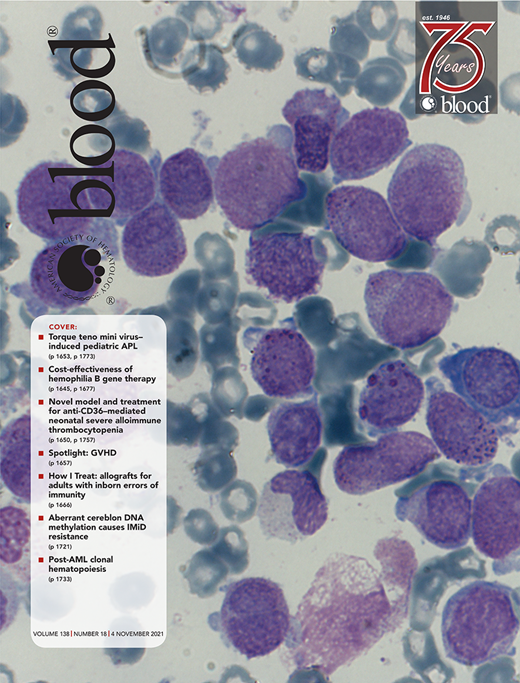 Blood Cover Image for Volume 138, Issue 18