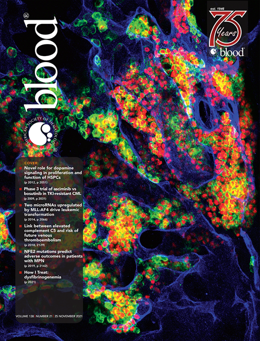 Blood Cover Image for Volume 138, Issue 21