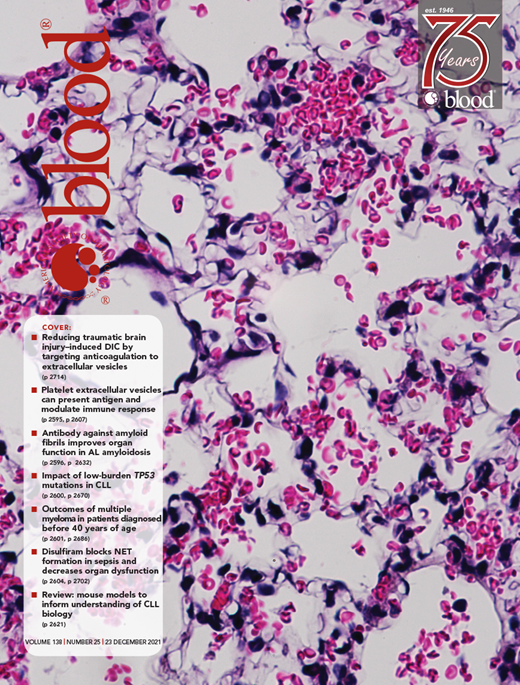 Blood Cover Image for Volume 138, Issue 25