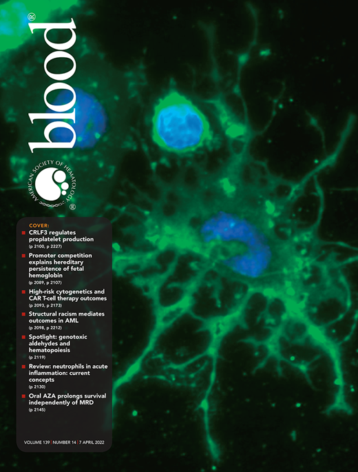 Blood Cover Image for Volume 139, Issue 14