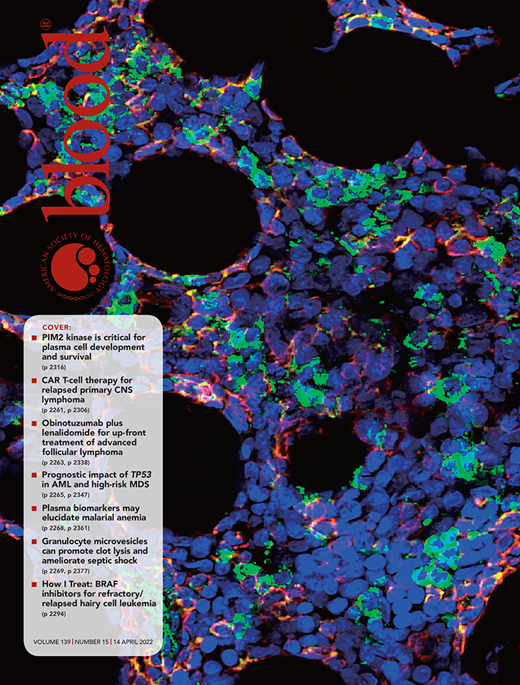 Blood Cover Image for Volume 139, Issue 15