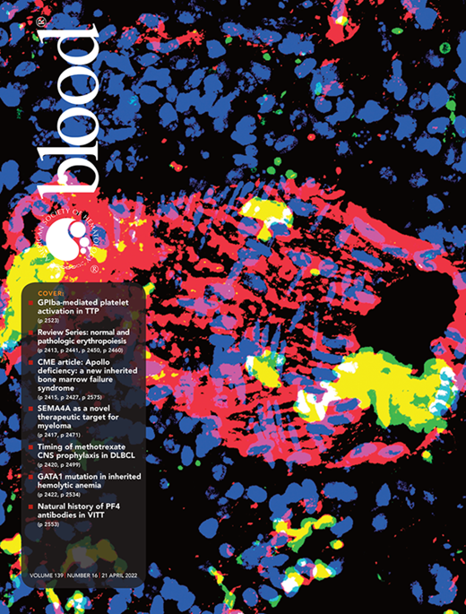 Blood Cover Image for Volume 139, Issue 16