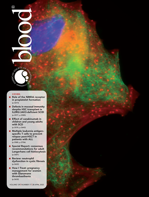 Blood Cover Image for Volume 139, Issue 17