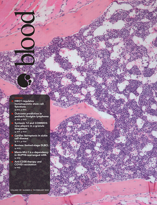 Blood Cover Image for Volume 139, Issue 6