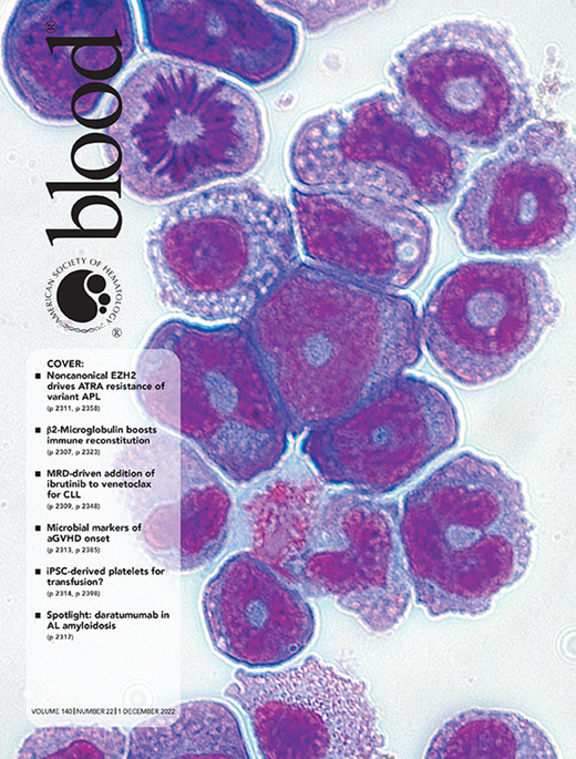 Blood Cover Image for Volume 140, Issue 22