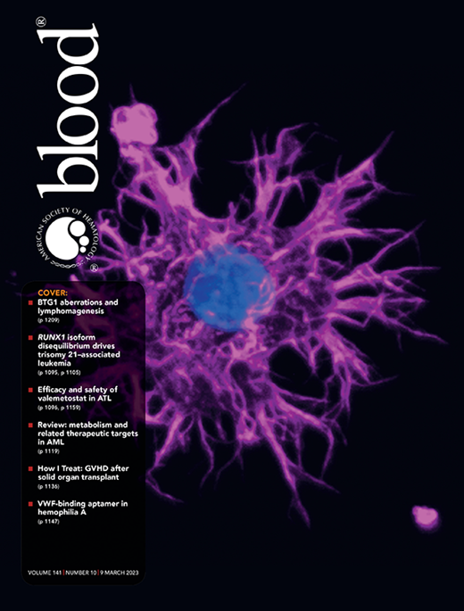 Blood Cover Image for Volume 141, Issue 10